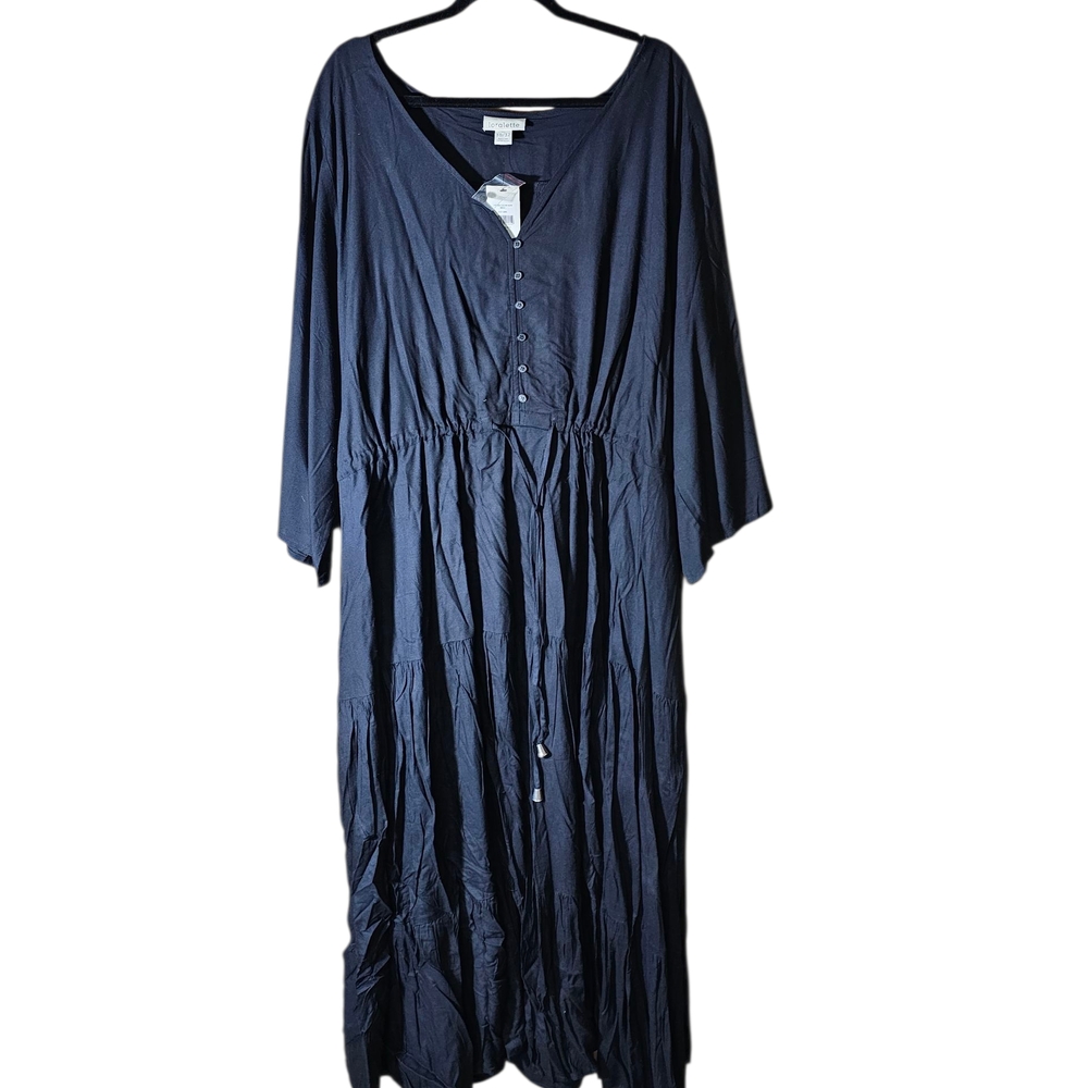Loralette Button-Front Cotton Maxi Dress